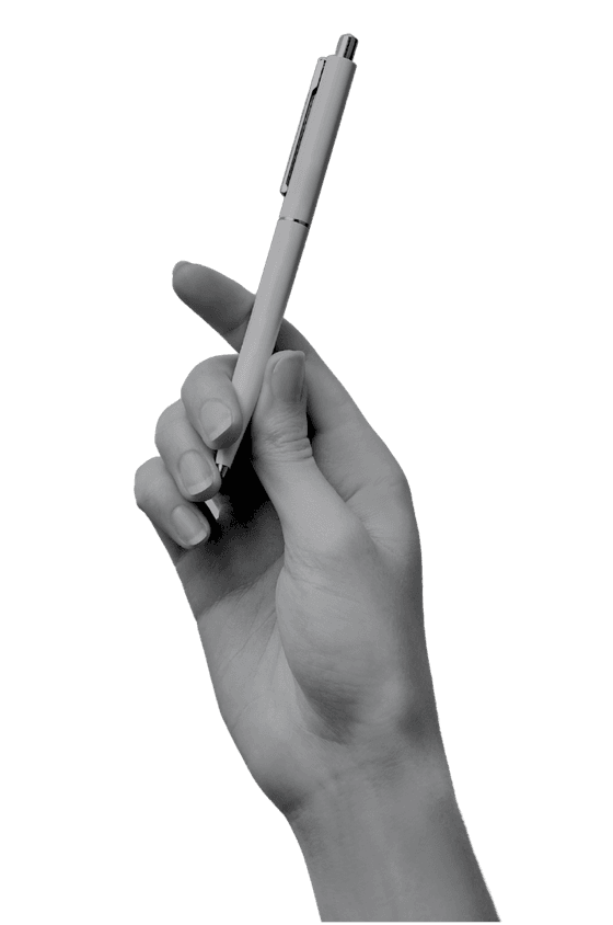 Hand holding a pen