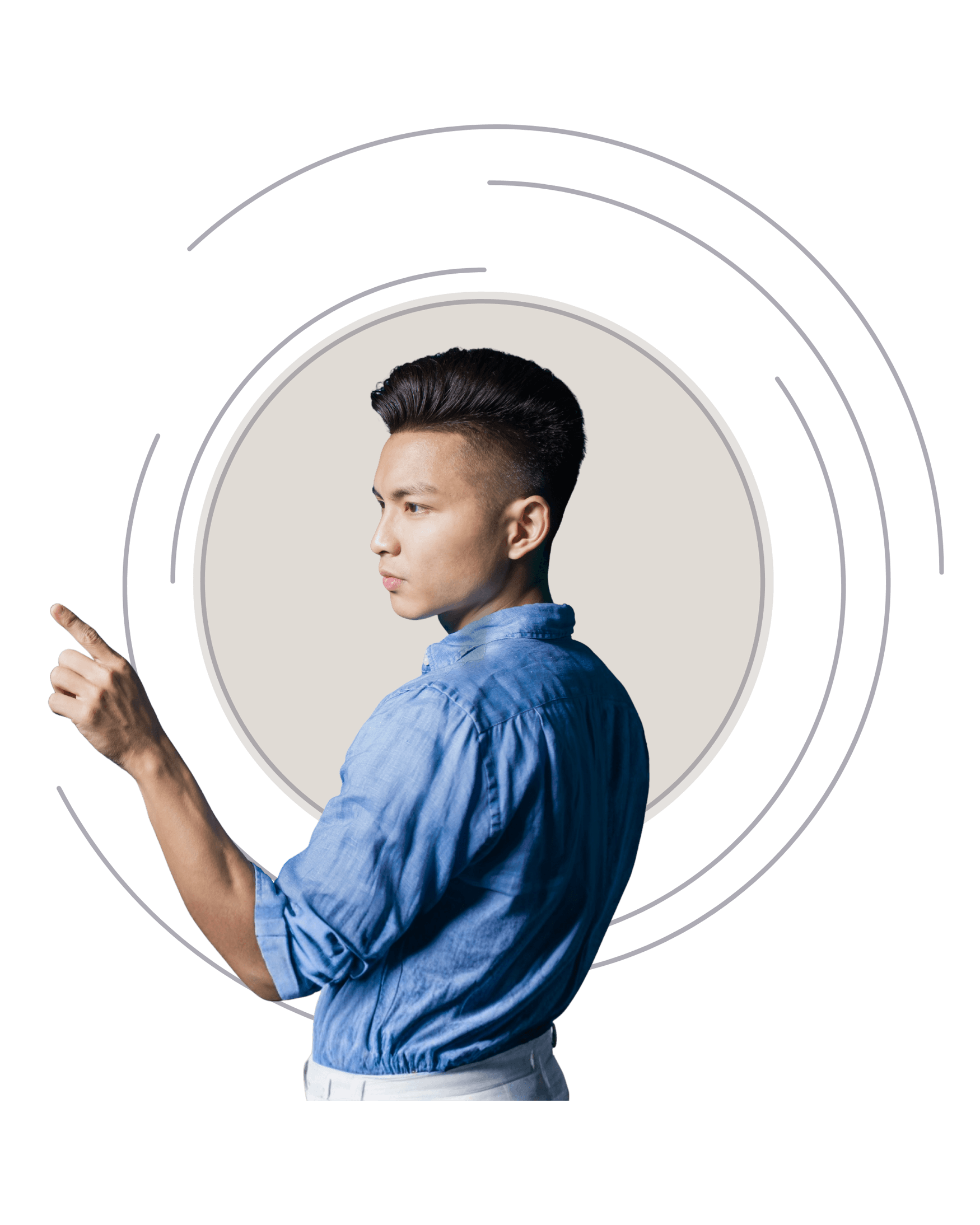 Consultant interacting with a ring of marketing capabilities