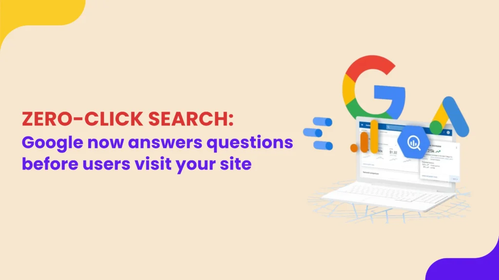 Zero click search results page layout